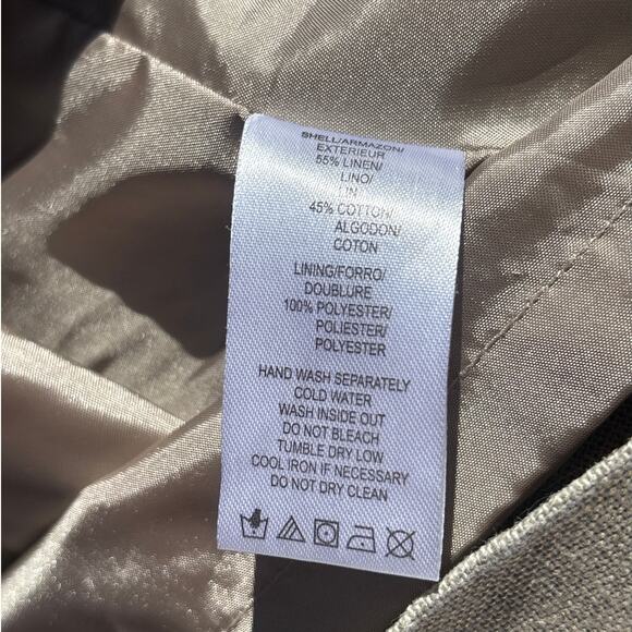 Kensie Heavy Jacket Artsy Buttons Gold Metallic Detail Size 10 Linen Lagenlook - Picture 9 of 12